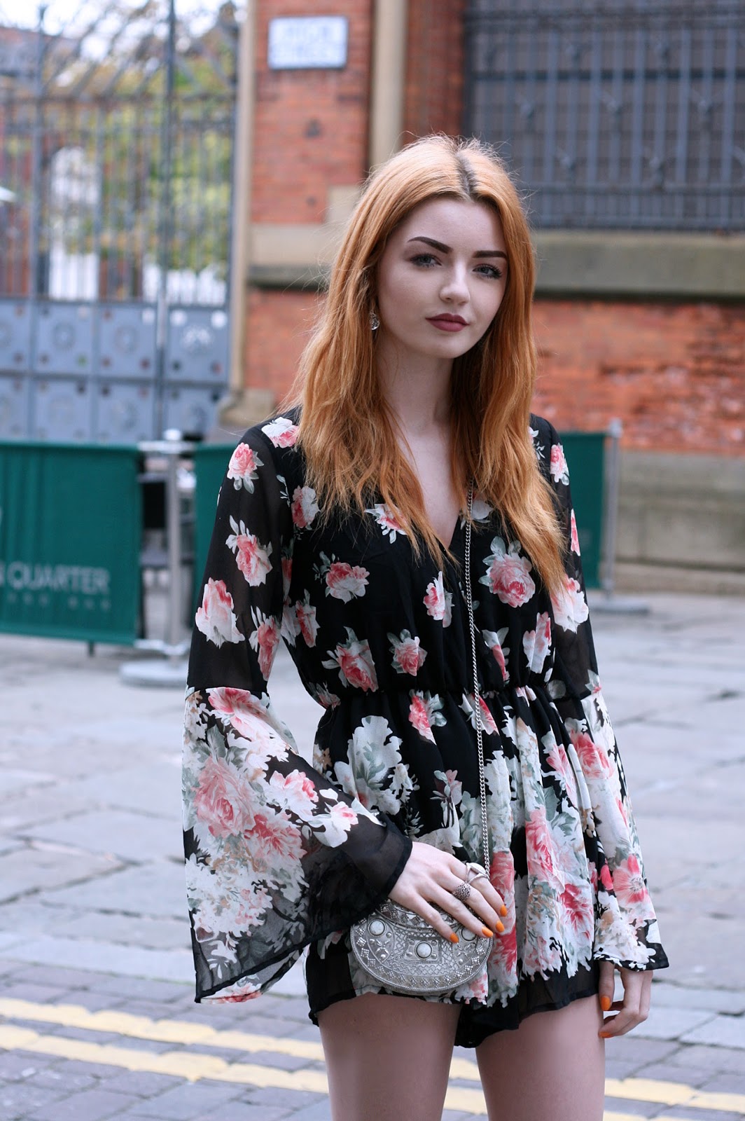 Floral Flared Sleeves