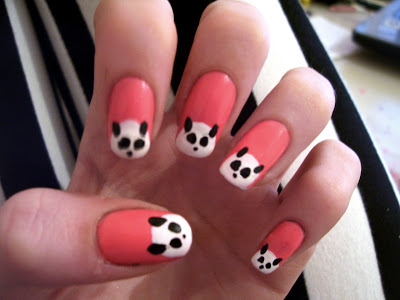 Cute panda nail art!