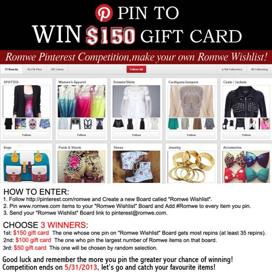 Romwe Pinterest Competition: Win $150
