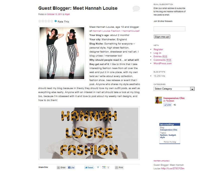 Hannah Louise Fashion on InexpensiveChic
