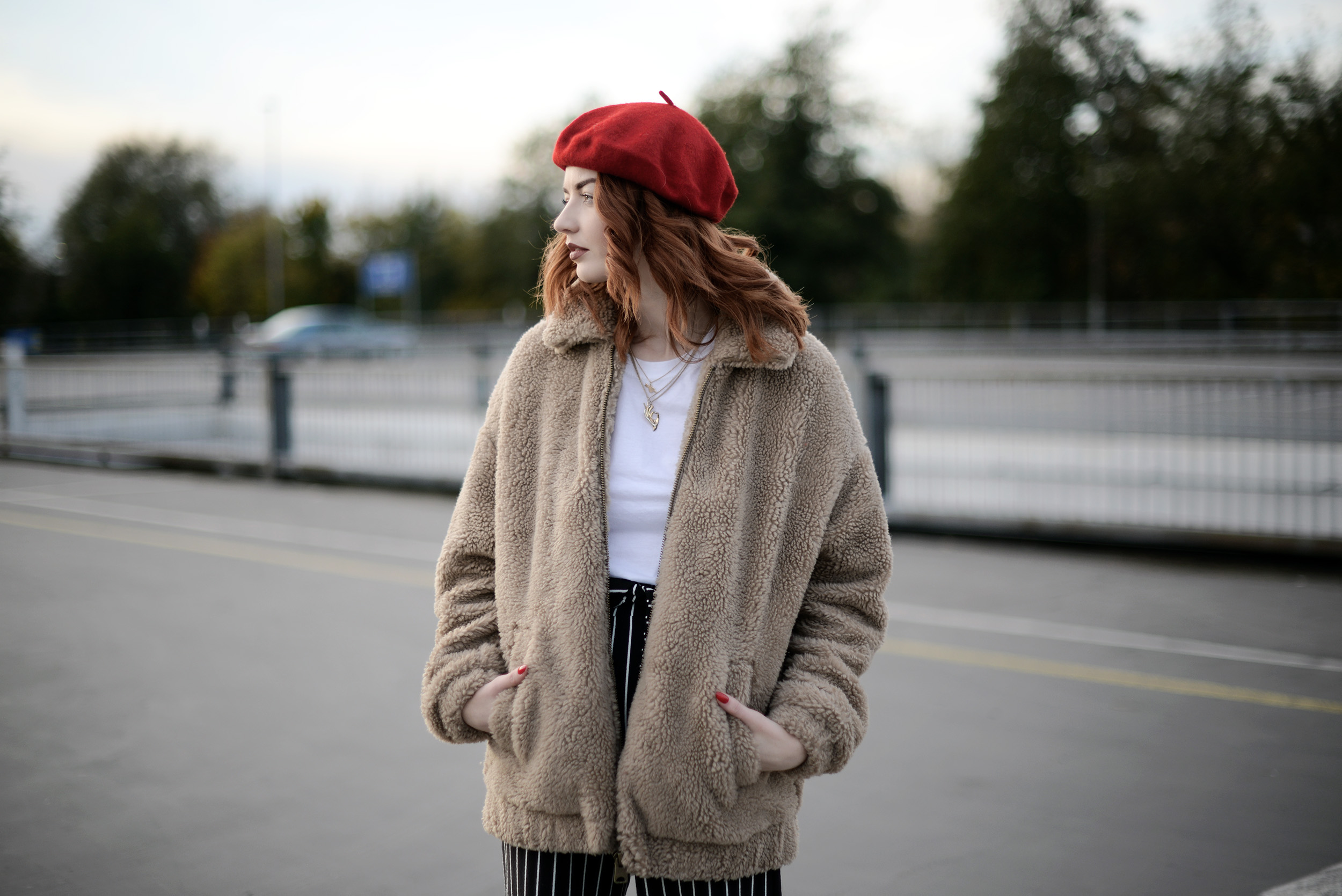 brown-teddy-coat-red-beret