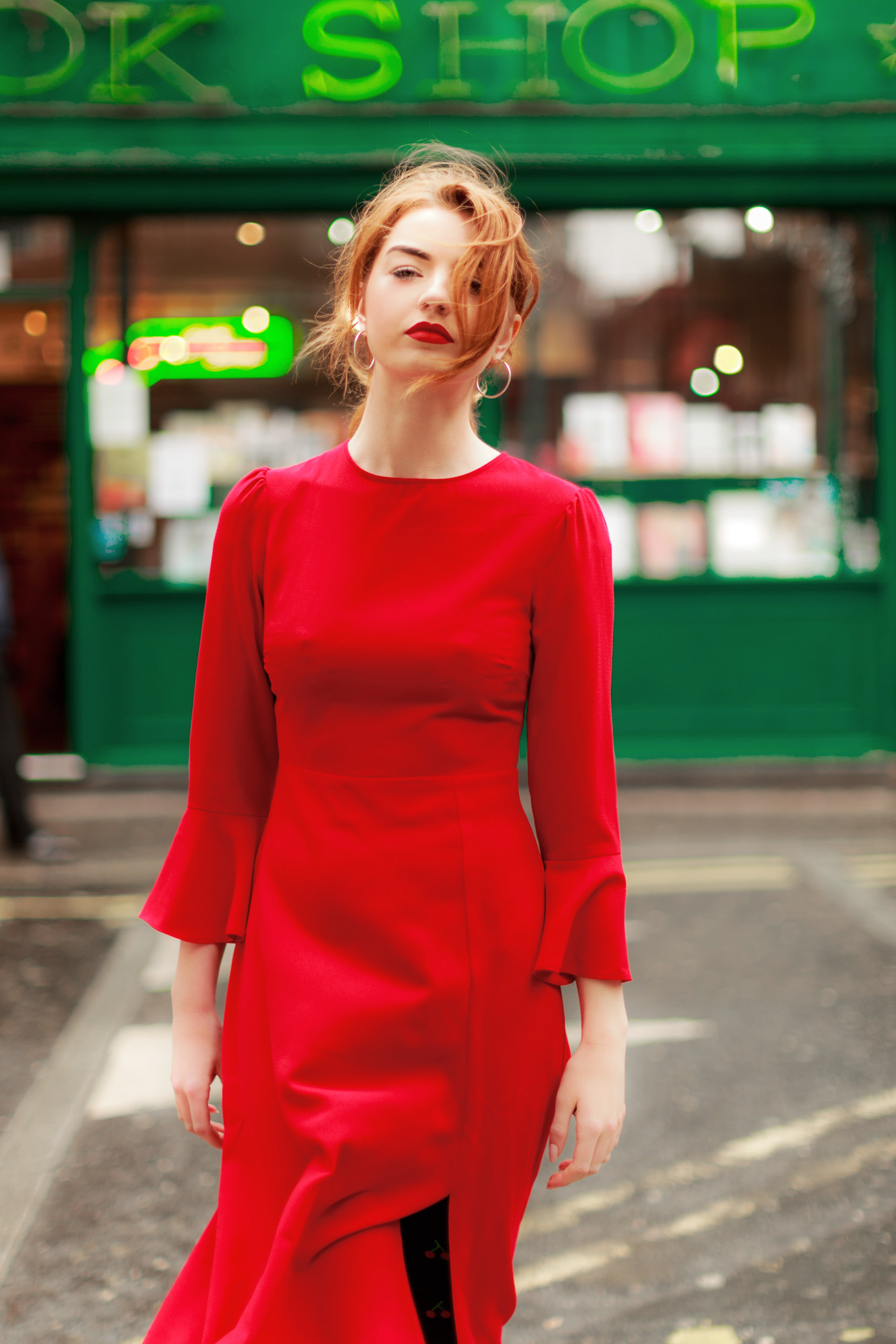 red-midi-dress